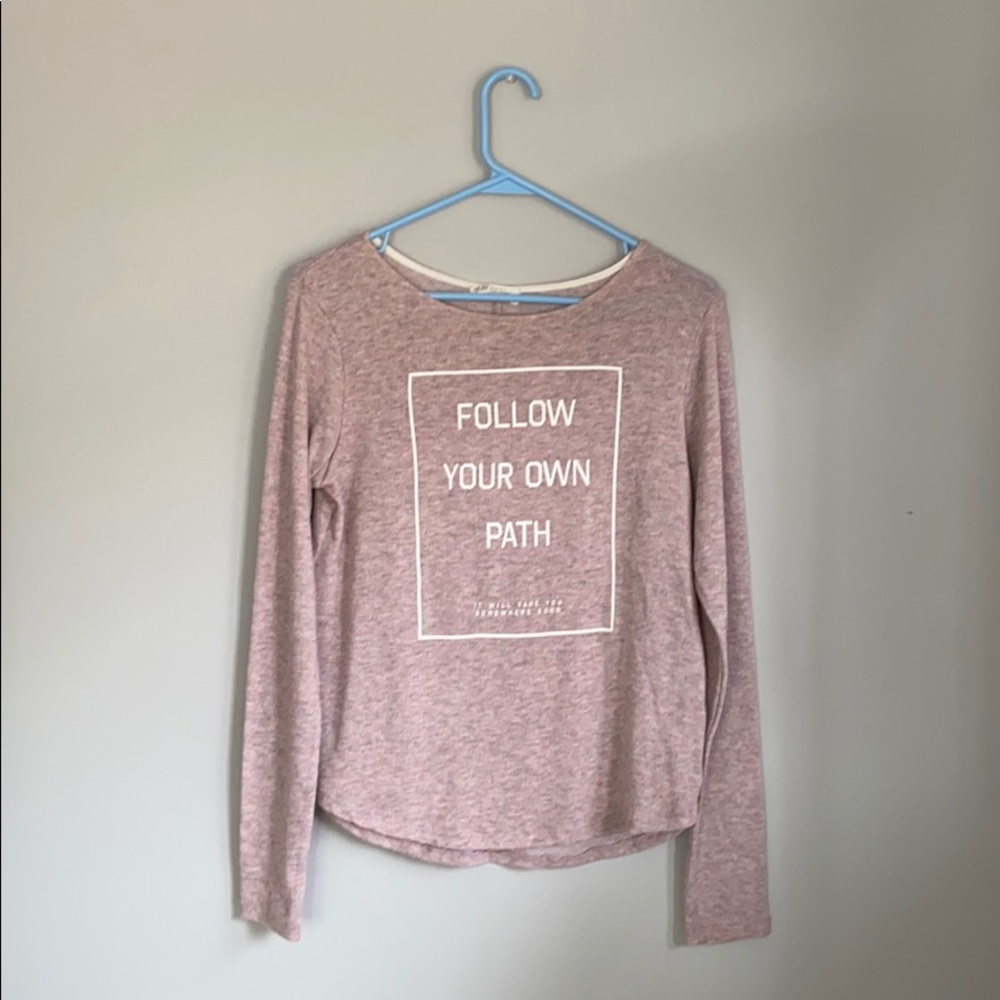 H&M pink girls long sleeve tee size 14Y+